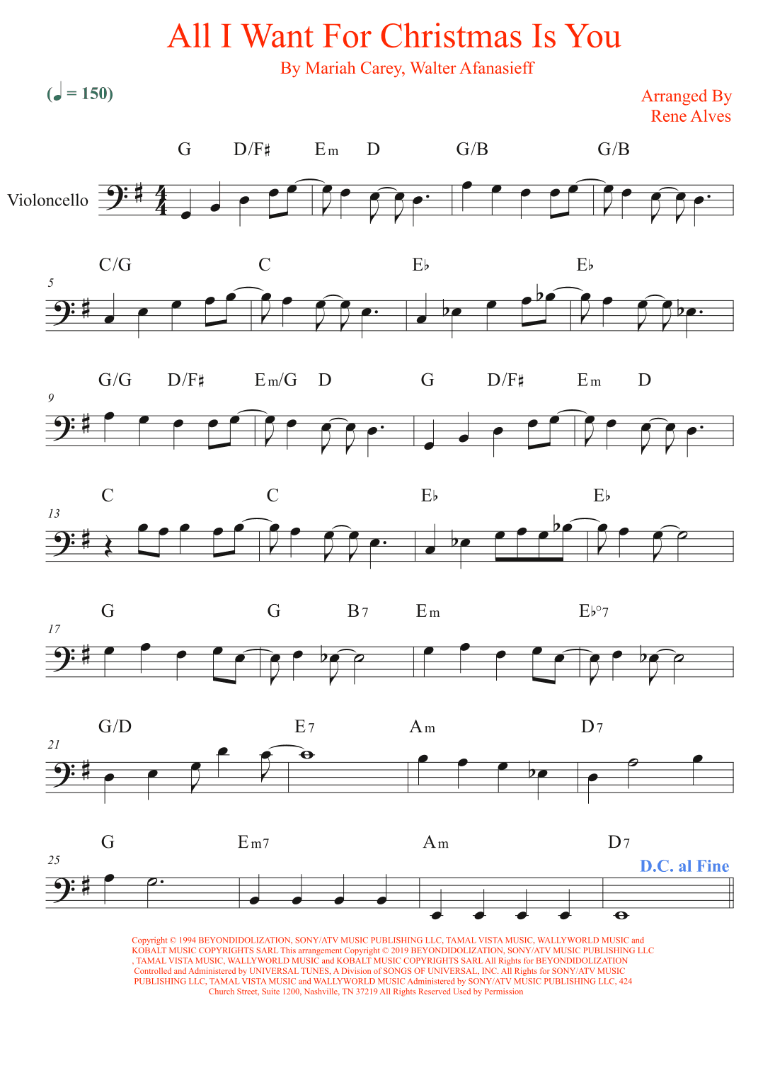 All I Want For Christmas Is You (arr. Rene Alves)
