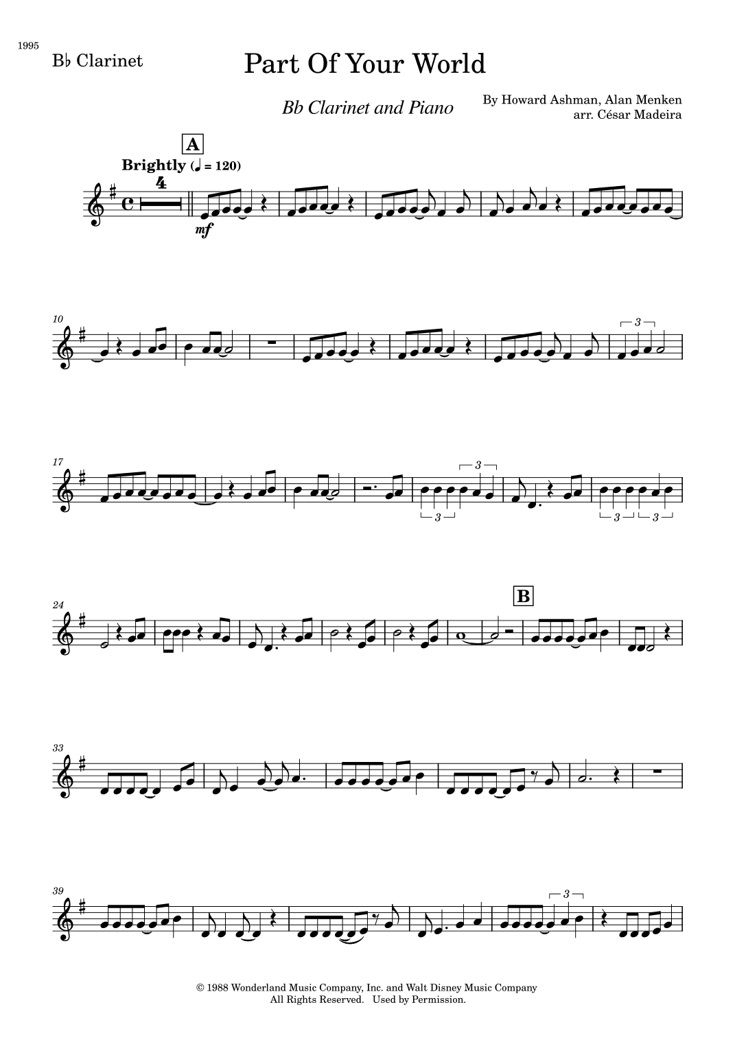 Part Of Your World (arr. César Madeira)