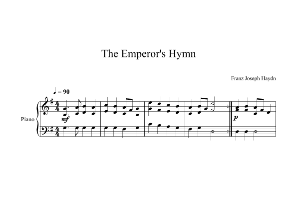 The Emperor's Hymn - Franz Joseph Haydn (Piano) (arr. Digital Book Music)