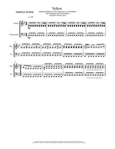 Yellow (arr. Sherry Lewis)