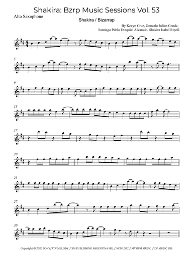Shakira: Bzrp Music Sessions Vol. 53 (arr. Alex Nunes Rodrigues)