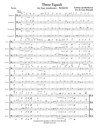 Three Equali  - WOO30 (arr. Gary Bricault)