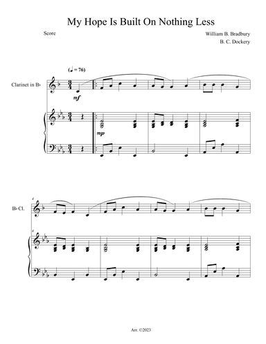 My Hope is Built on Nothing Less (Clarinet Solo with Piano Accompaniment) (arr. B. C. Dockery)