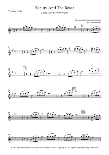 Beauty And The Beast (arr. Fernando Britto)