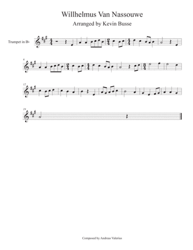 Wilhelmus Van Nassouwe - Trumpet (arr. Kevin Busse)