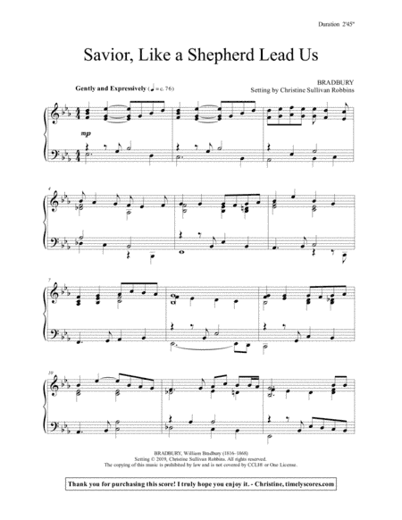 Savior, Like a Shepherd Lead Us (arr. Christine Sullivan Robbins)