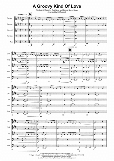 A Groovy Kind Of Love (arr. Ed Puddick)