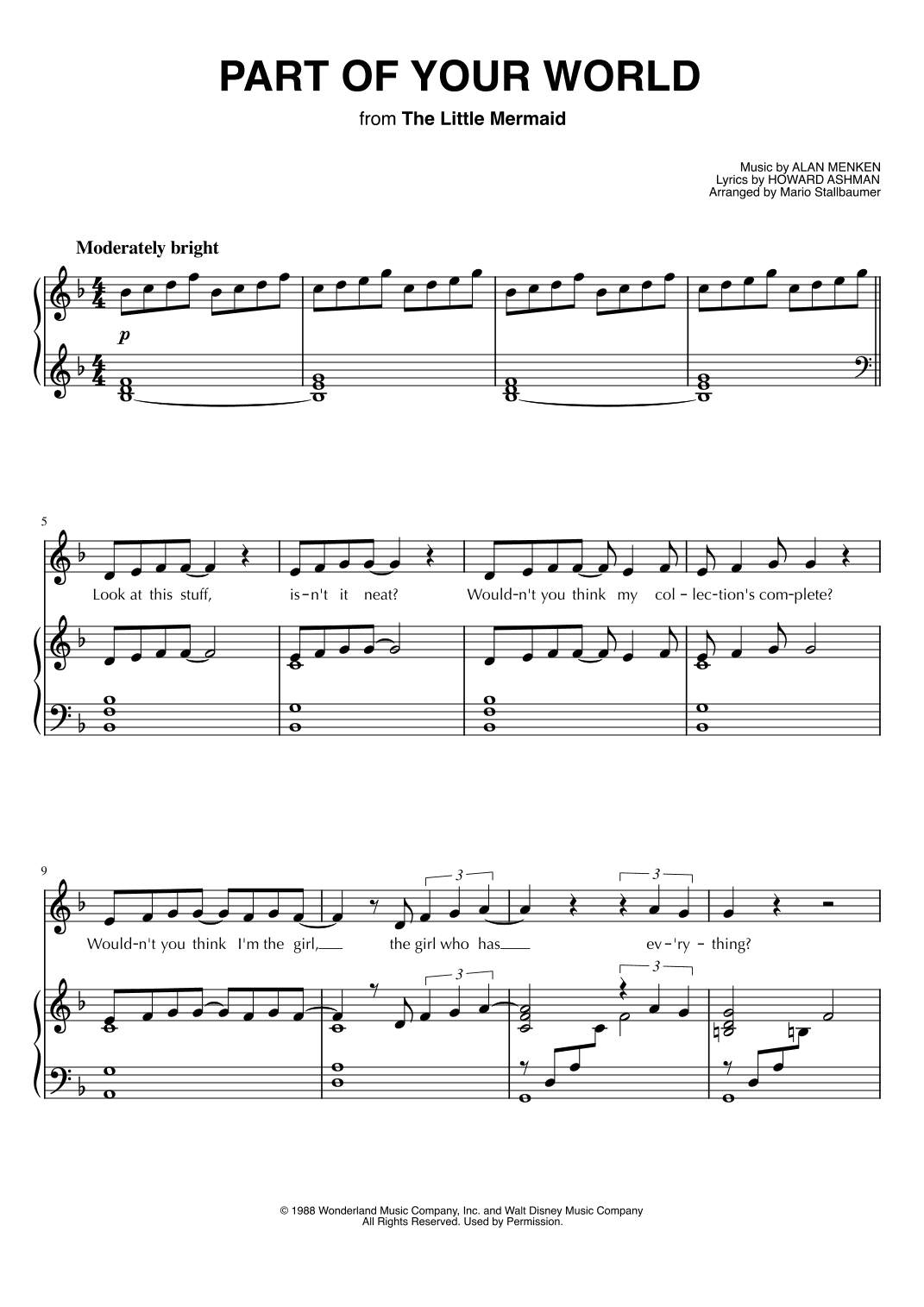 Part Of Your World (arr. Mario Stallbaumer)