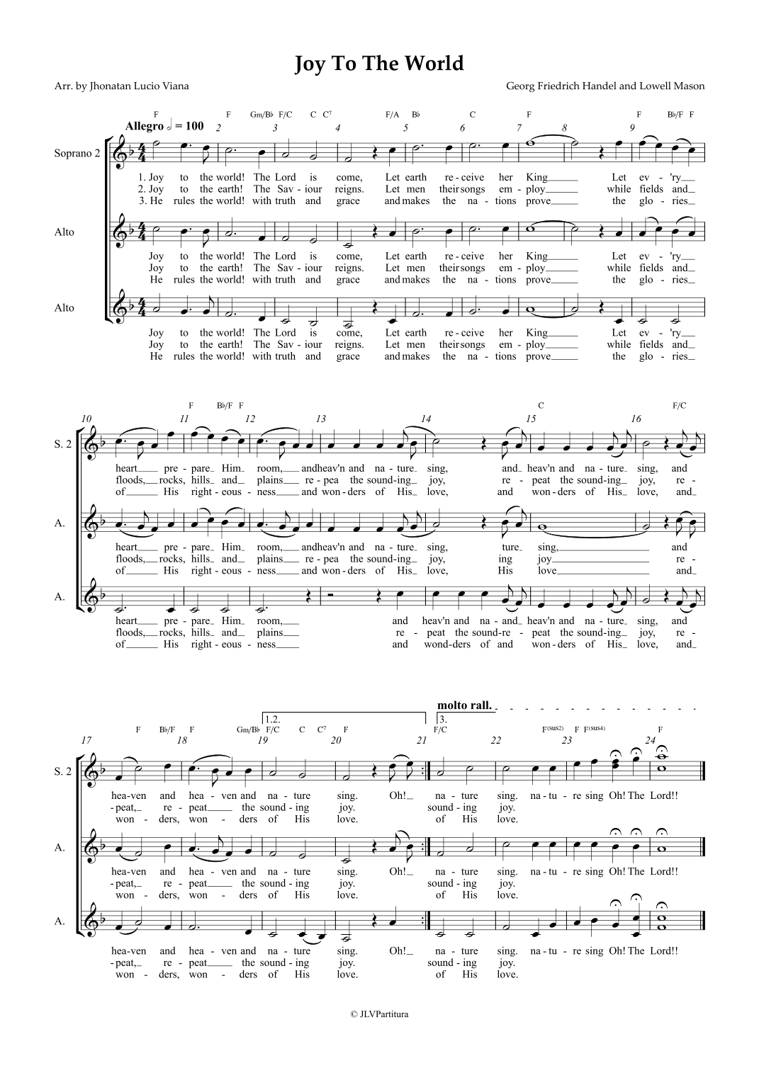 Joy To The World (arr. Jhonatan Lucio Viana)
