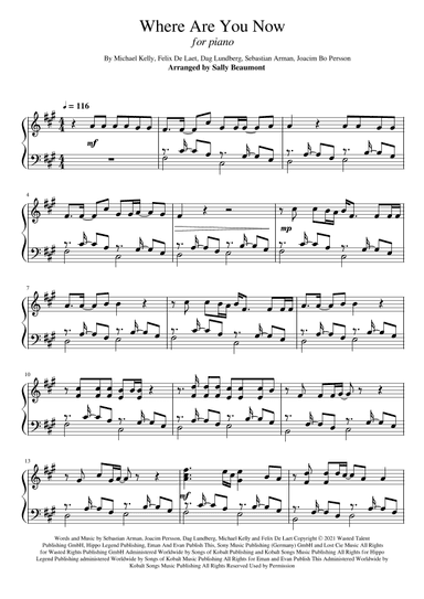 Where Are You Now (arr. Sally Beaumont)