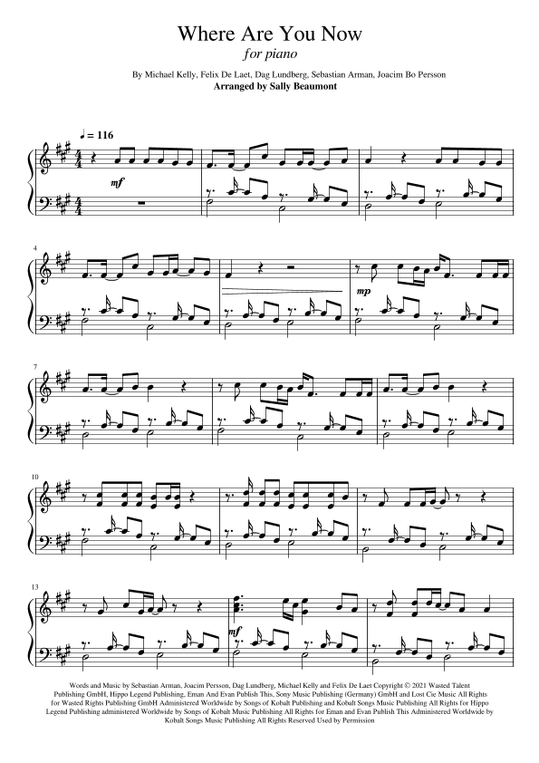 Where Are You Now (arr. Sally Beaumont)