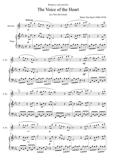 The voice of the heart (La Voix du Coeur) - for alto sax and piano (arr. Passoni Music)