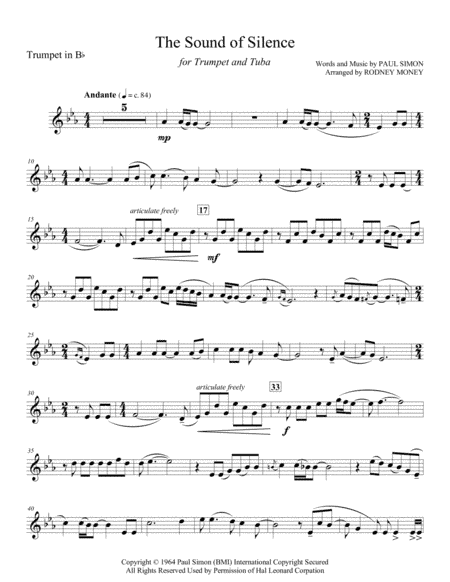 The Sound Of Silence (arr. Rodney Money)
