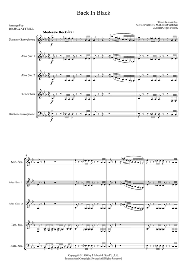 Back In Black (arr. Joshua Attrill)