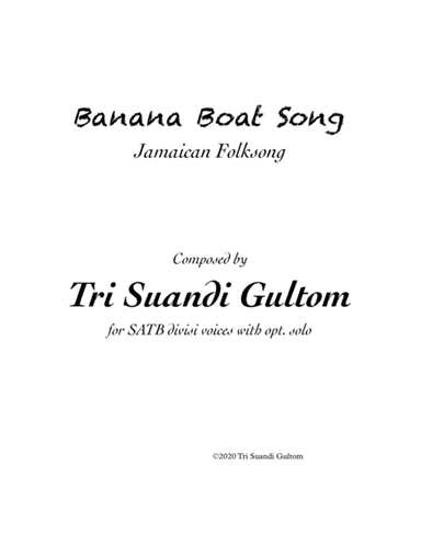 Day-o (the Banana Boat Song) (arr. Tri Suandi Gultom)