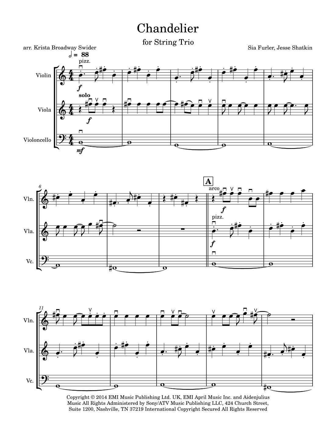 Chandelier (arr. Krista Broadway Swider)