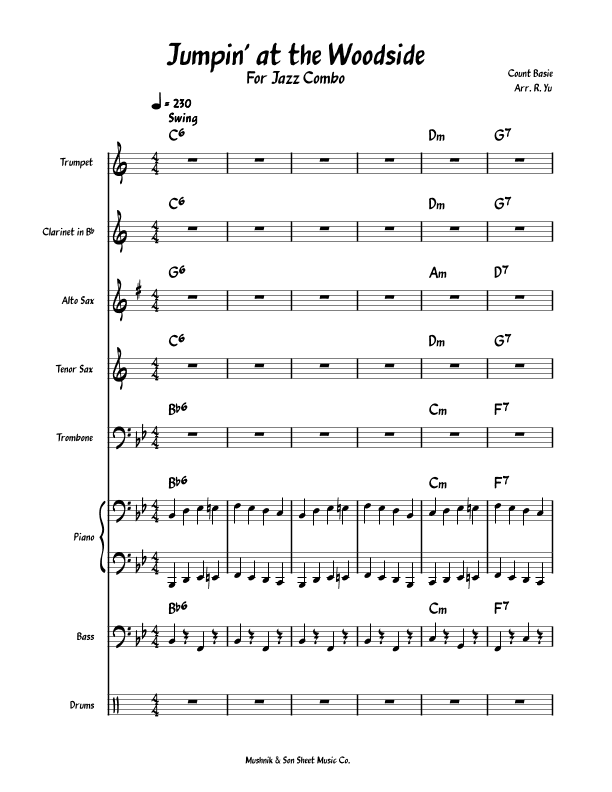 Jumpin' at the Woodside (arr. R. Yu)