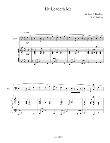He Leadeth Me (Cello Solo with Piano Accompaniment) (arr. B. C. Dockery)