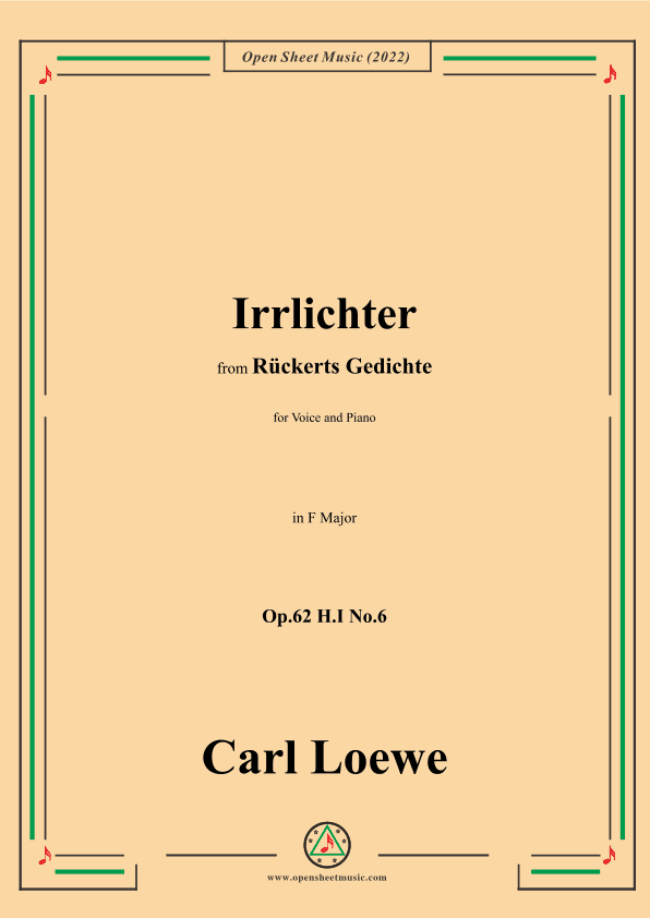 Loewe-Irrlichter,in F Major,Op.62 H.I No.6 (arr. OSM Press)