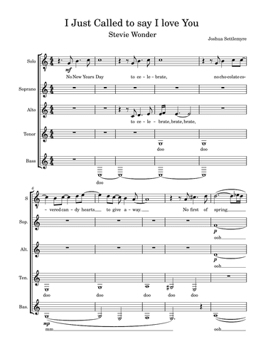 I Just Called To Say I Love You (arr. Joshua Settlemyre)