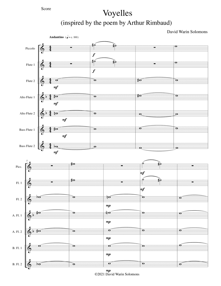 Voyelles for flute orchestra