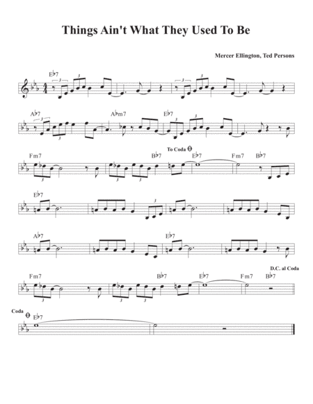 Things Ain't What They Used To Be (arr. David M Fagnant)