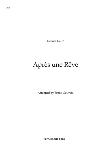 Apres Un Reve (after A Dream) (arr. Bruno Gouveia)