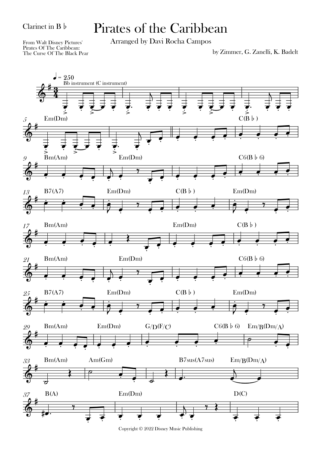 Pirates Of The Caribbean (arr. Davi Rocha Campos)