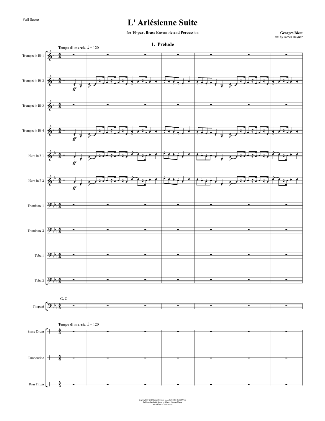 L'Arlésienne Suite for Brass Ensemble and Percussion (arr. James Haynor)