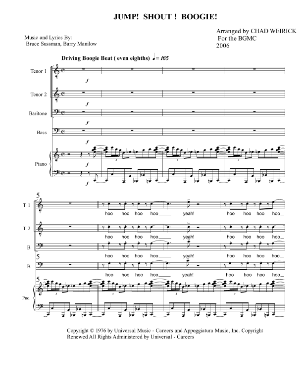 Jump Shout Boogie (arr. Chad Weirick)