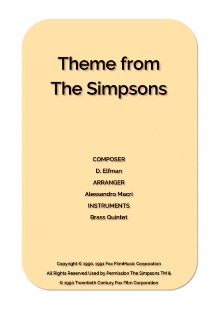 Theme From The Simpsons (arr. Alessandro Macrì)