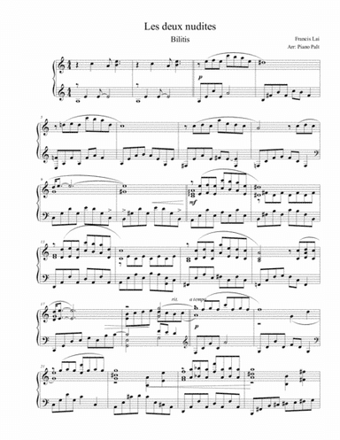 Bilitis (theme From) (arr. Piano Palt)