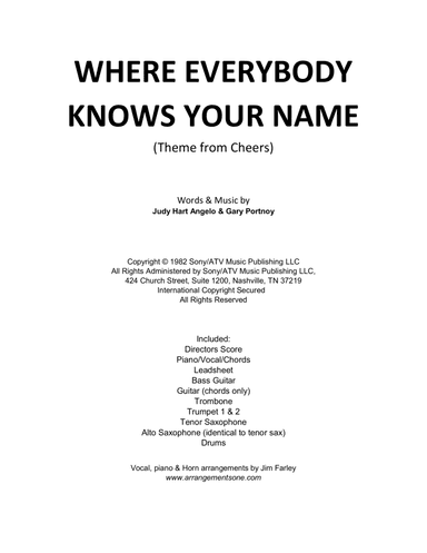 Where Everybody Knows Your Name (arr. Jim Farley www.arrangementsone.com)