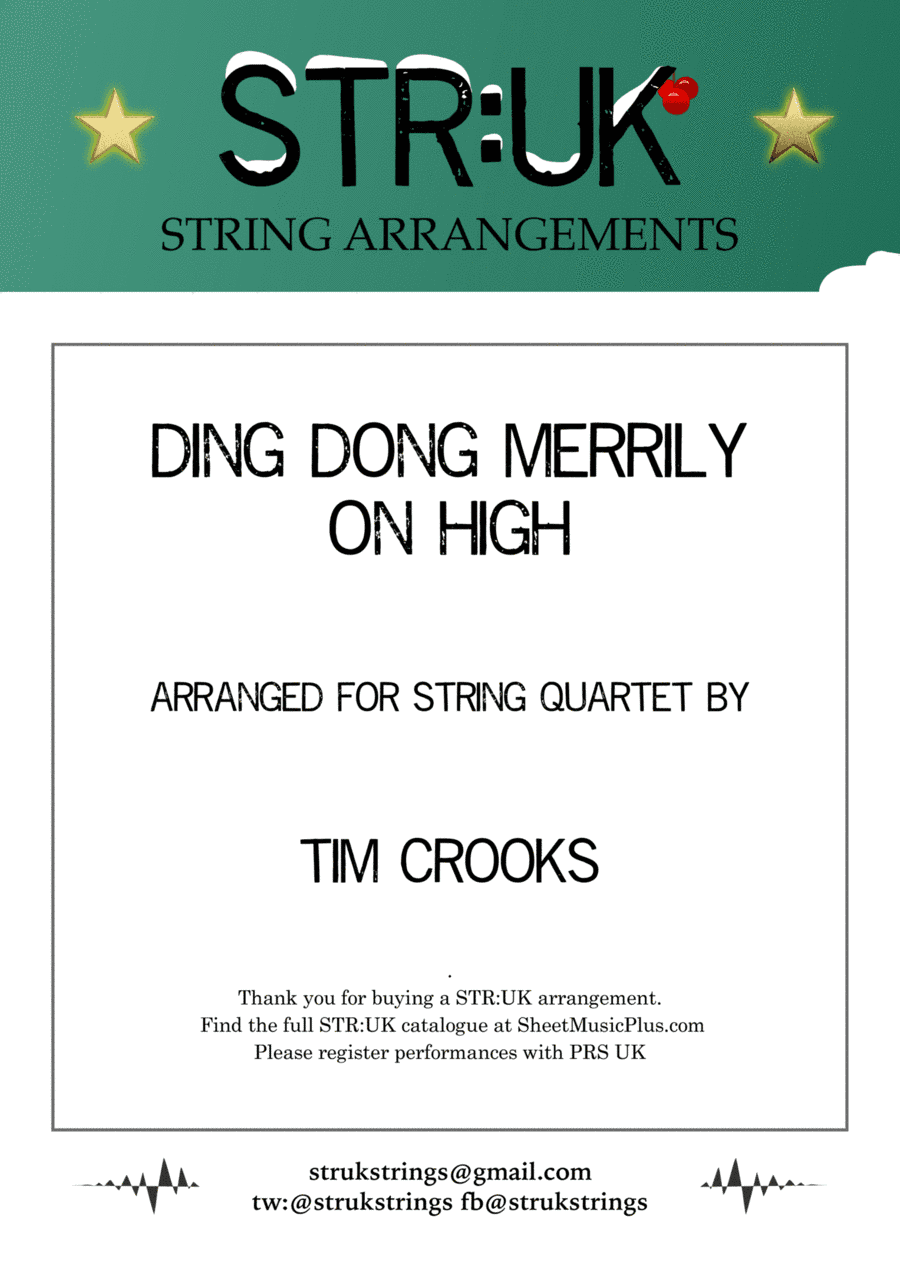 Ding Dong Merrily On High (STR:UK Quartet version) (arr. Tim Crooks)
