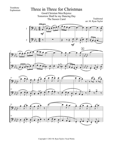 Three in 3 for Christmas (Good Christian Men Rejoice, Tomorrow Shall be my Dancing Day, The Sussex C (arr. M. Ryan Taylor)