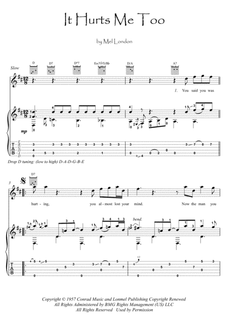It Hurts Me Too (arr. PianoSheetNow)