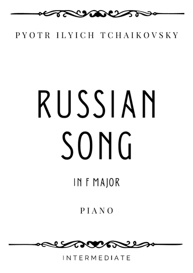Tchaikovsky - Russian Song in F Major - Intermediate (arr. Piacere Music Sheets)