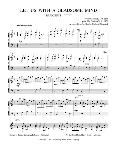 Let Us With A Gladsome Mind (INNOCENTS) (arr. Richard Giszczak)