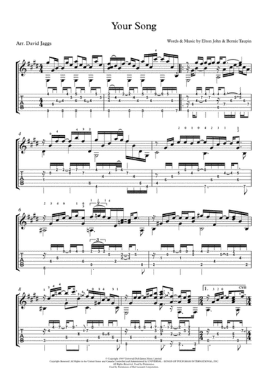Your Song (arr. David Jaggs)