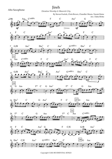 Jireh (arr. Fabio Britto)
