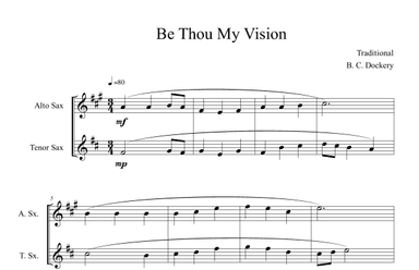Be Thou My Vision (Alto and Tenor Sax Duet) (arr. B. C. Dockery)