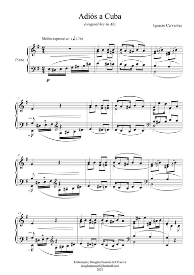 Farewell to Cuba (Adiós a Cuba) (in Em) (arr. Passoni Music)
