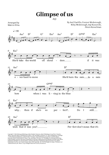 Glimpse Of Us (arr. Márcio Silva)