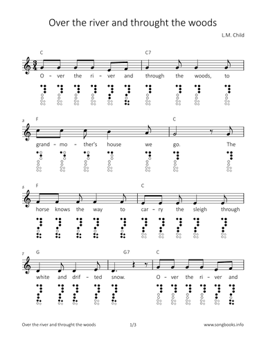 Over the river and through the woods (arr. songbooks.info)