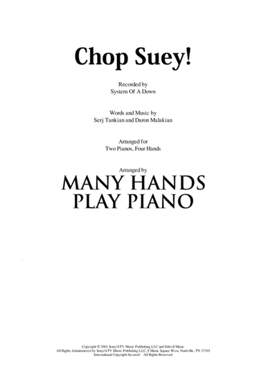 Chop Suey! (arr. Many Hands Play Piano)
