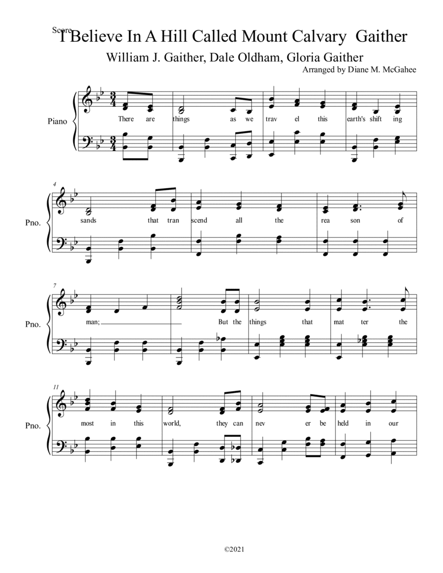 I Believe In A Hill Called Mount Calvary (arr. Diane M. McGahee)