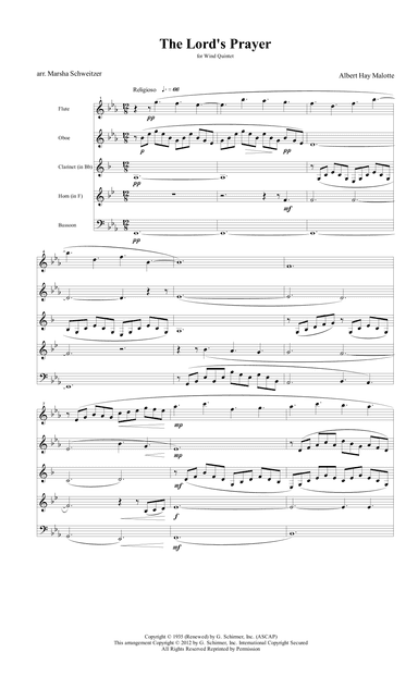 The Lord's Prayer (arr. Marsha Schweitzer)