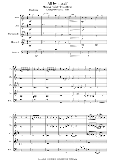 All By Myself (arr. Alex Tinlin)