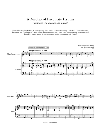 A Medley of Favourite Hymns (alto sax and piano) (arr. Jordan Grigg)