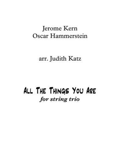 All The Things You Are (arr. Judith Katz)